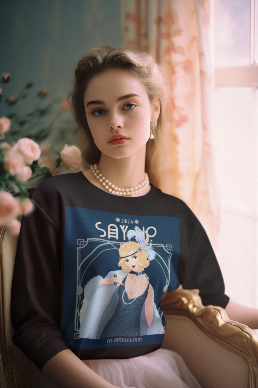 Art Deco Love Story | No Antisemitism | Unisex Sweatshirt