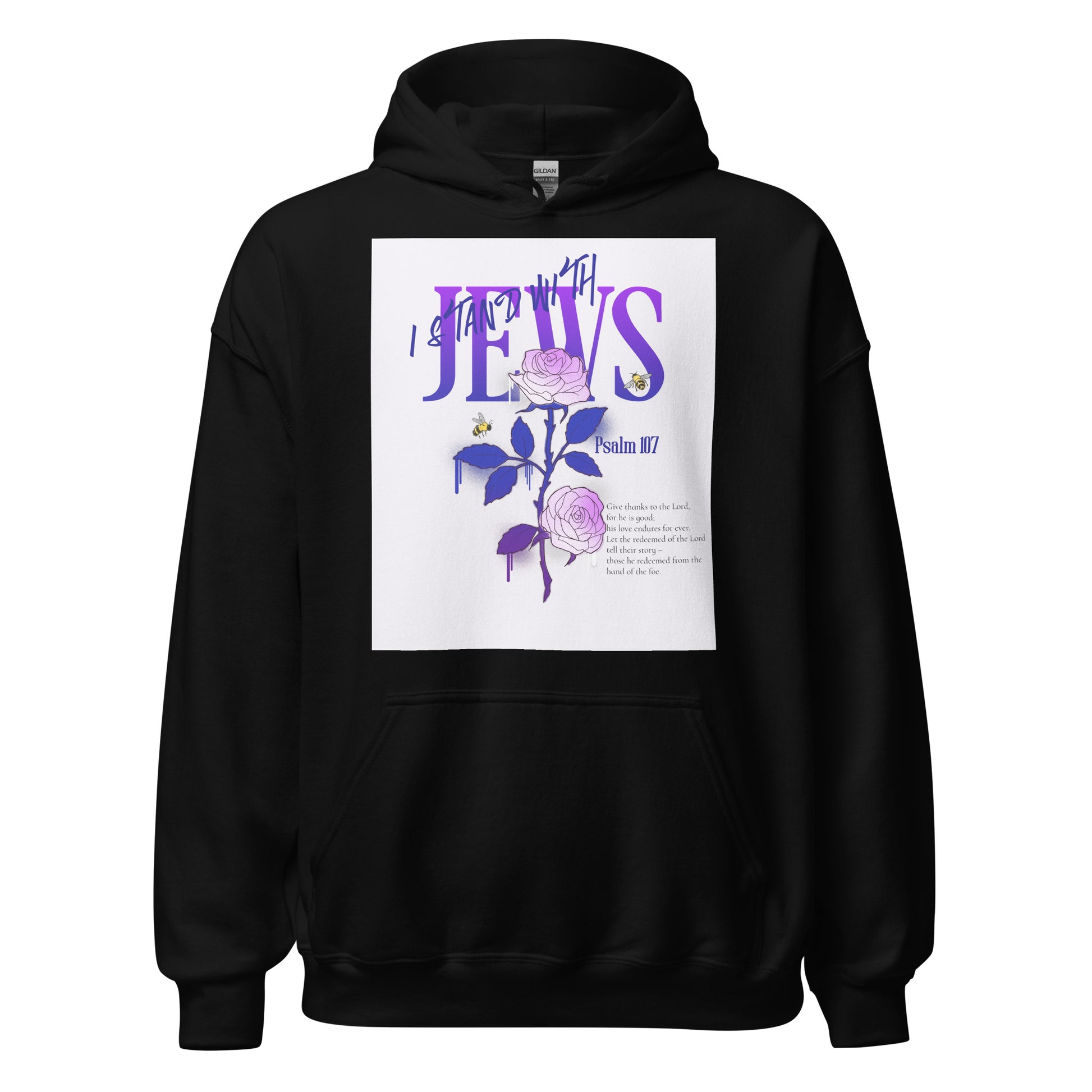 I Stand With Jews | Flower Christian Bible Verse | Unisex Hoodie Jouparty