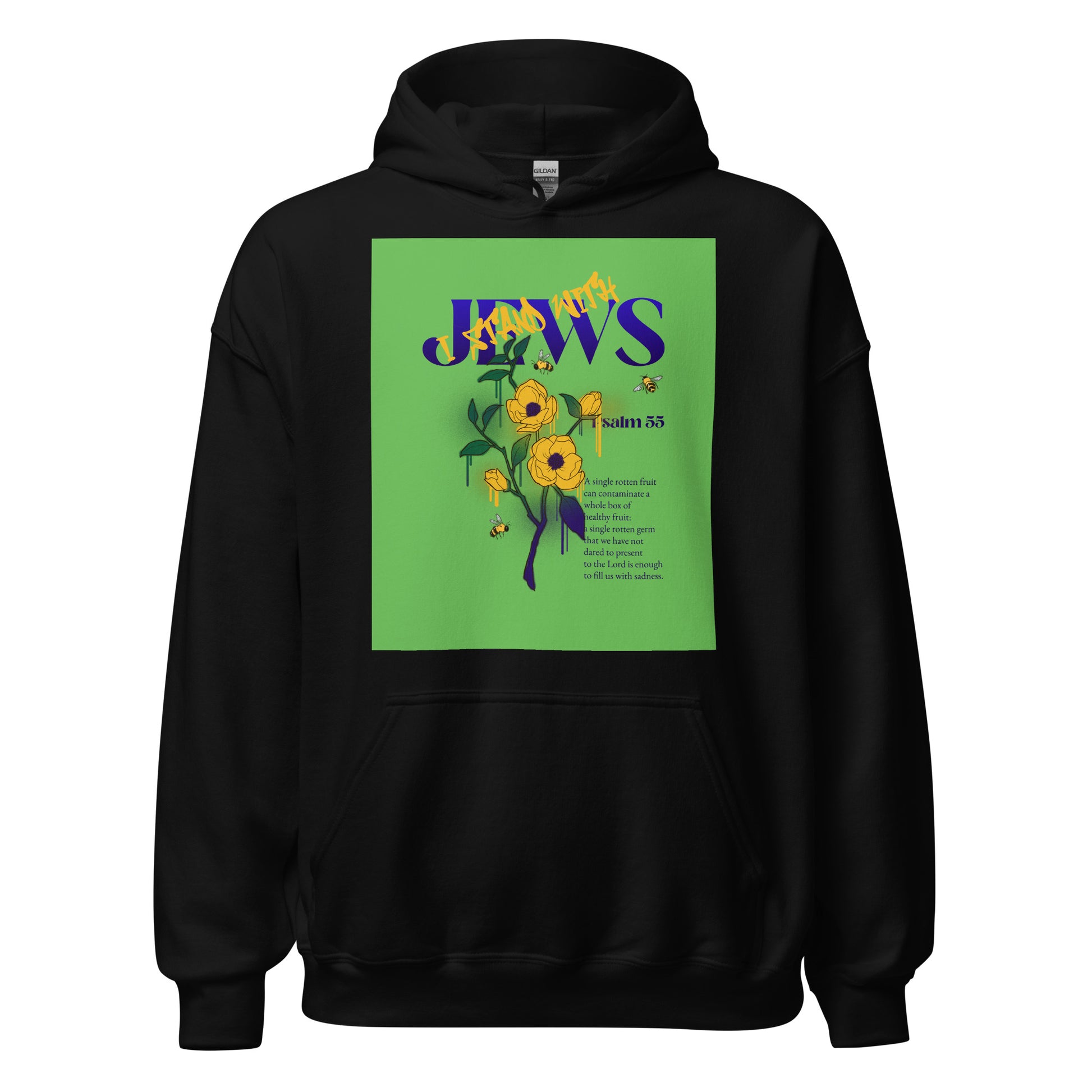 I Stand With Jews | Flower Christian Bible Verse | Unisex Hoodie Jouparty