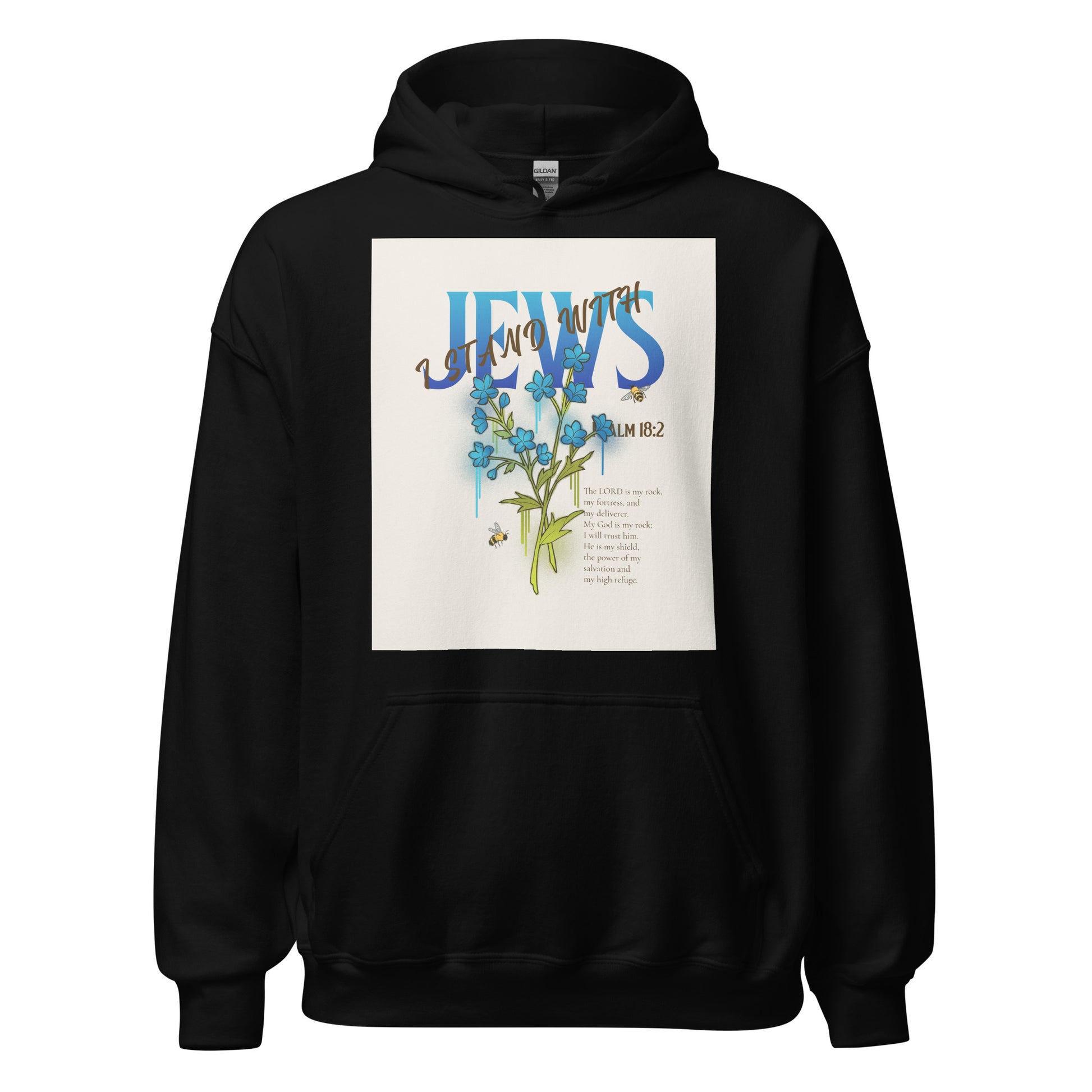 I Stand With Jews | Flower Christian Bible Verse | Unisex Hoodie Jouparty