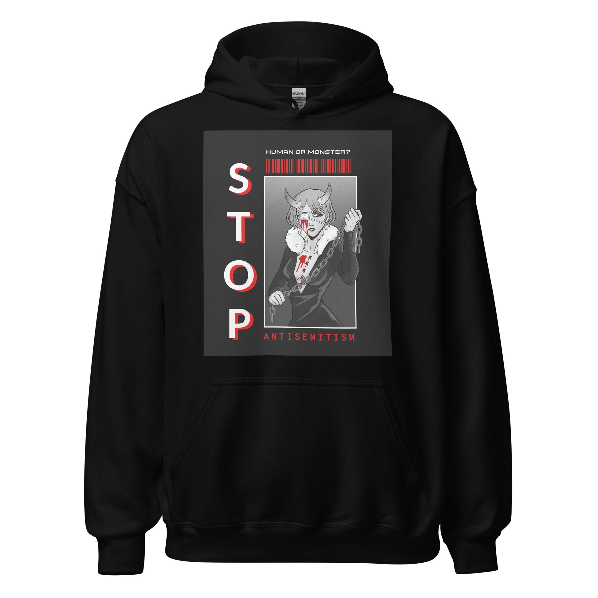 Human Or Monster | Antisemitism | Unisex Hoodie Jouparty