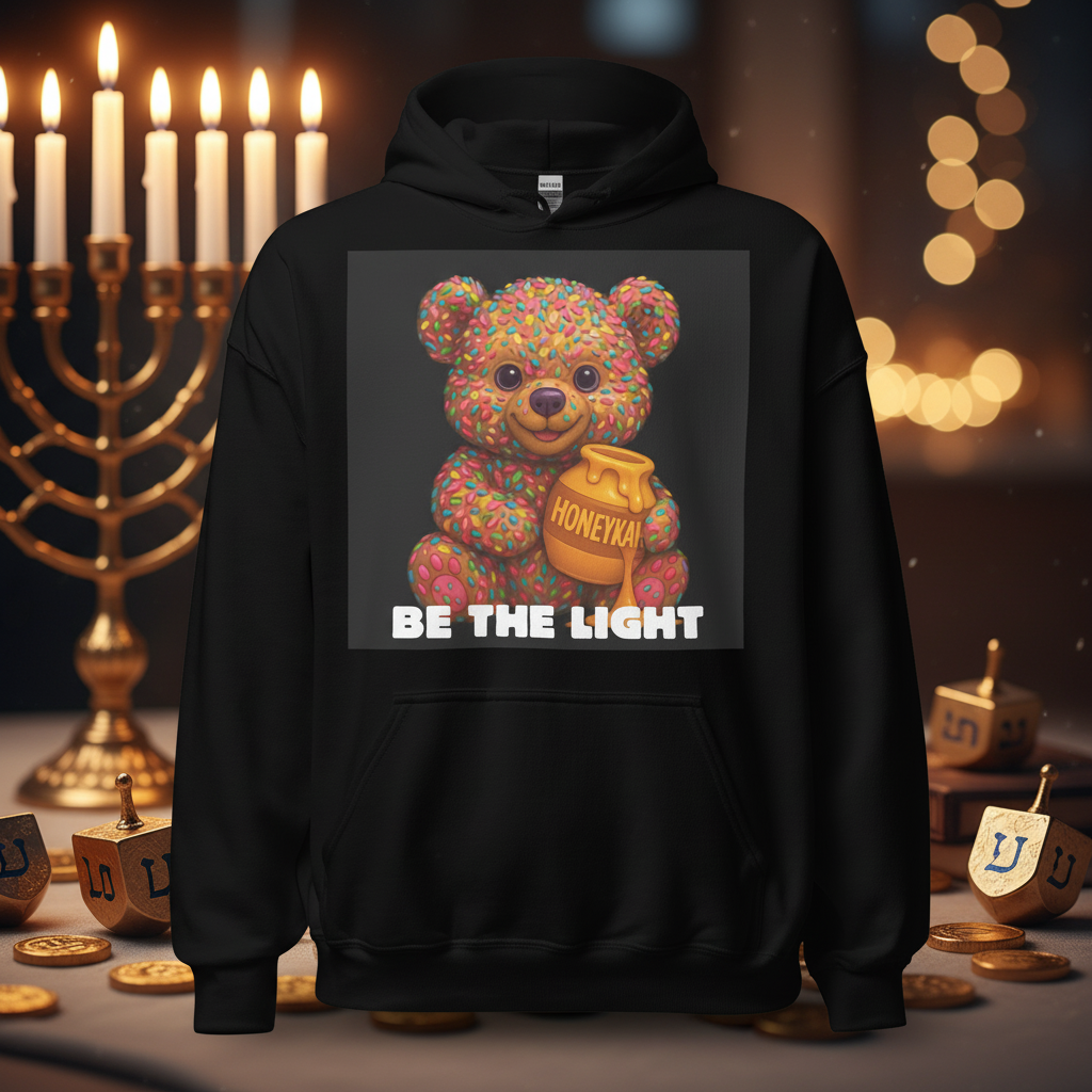 Be The Light | Hanukkah Honey Bear | Sprinkles Sweets Edition | Unisex Hoodie Jouparty