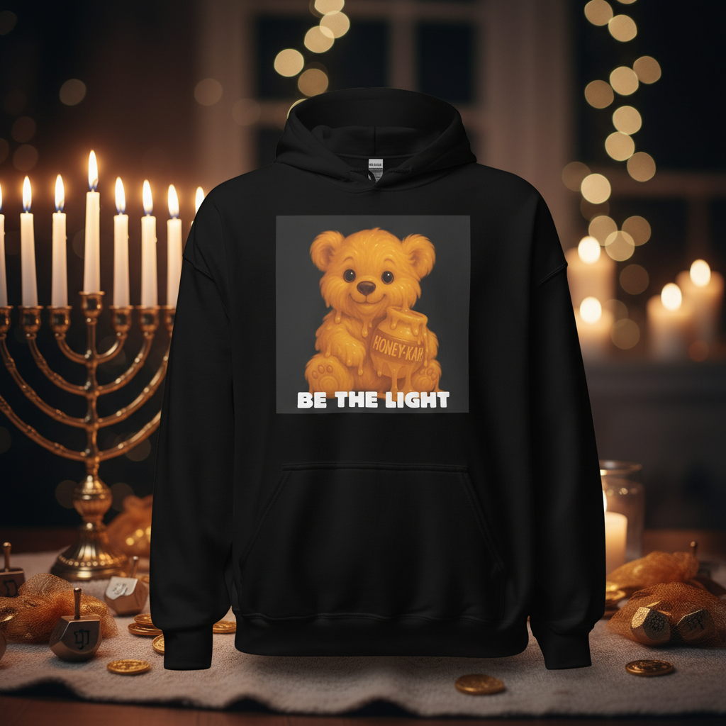 Be The Light | Hanukkah Honey Bear | Honey Sweets Edition | Unisex Hoodie Jouparty