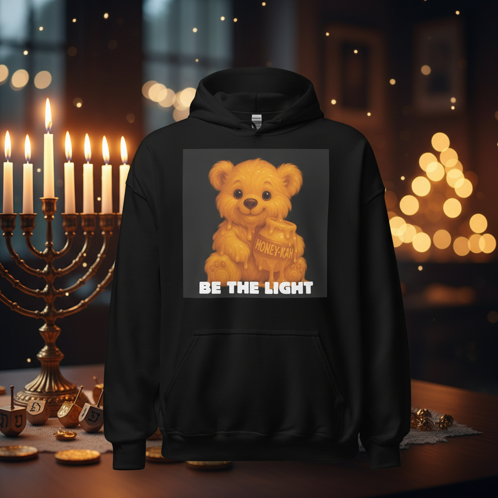 Be The Light | Hanukkah Honey Bear | Honey Sweets Edition | Unisex Hoodie Jouparty