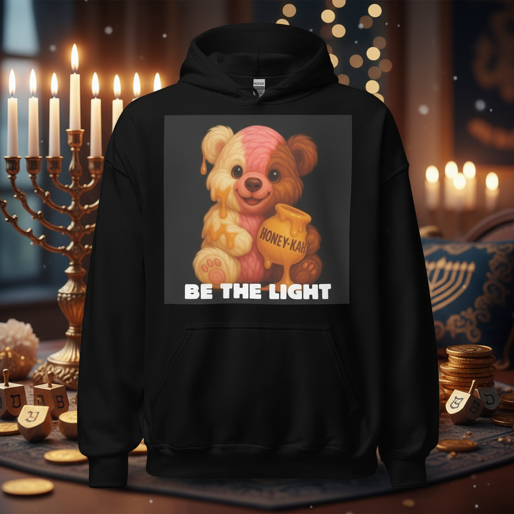 Be The Light | Hanukkah Honey Bear | Ice Cream Sweets Edition | Unisex Hoodie Jouparty
