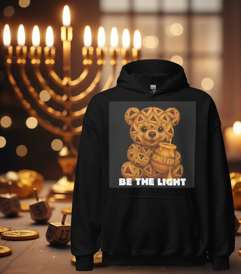 Be The Light | Hanukkah Honey Bear | Hamantaschen Sweets Edition | Unisex Hoodie Jouparty