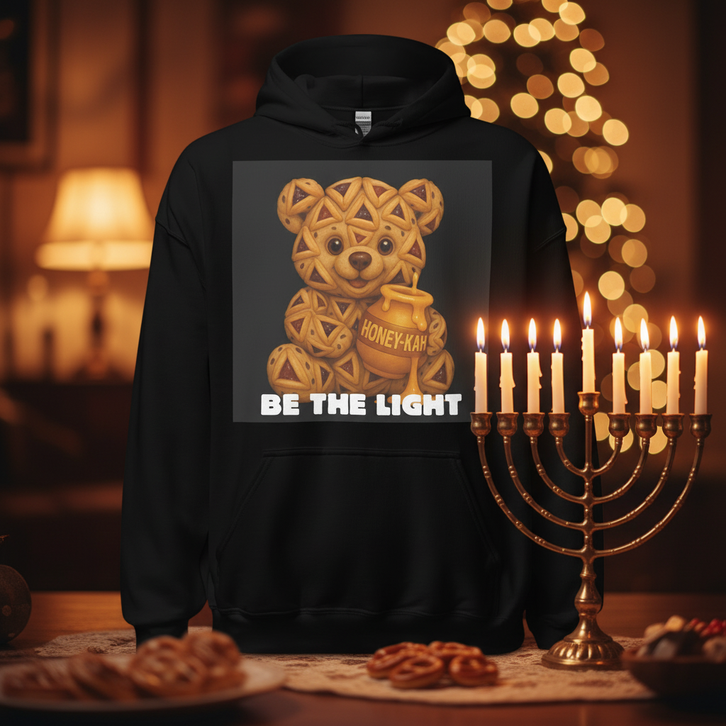 Be The Light | Hanukkah Honey Bear | Hamantaschen Sweets Edition | Unisex Hoodie Jouparty