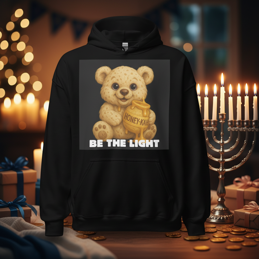 Be The Light | Hanukkah Honey Bear | Halva Sweets Edition | Unisex Hoodie Jouparty
