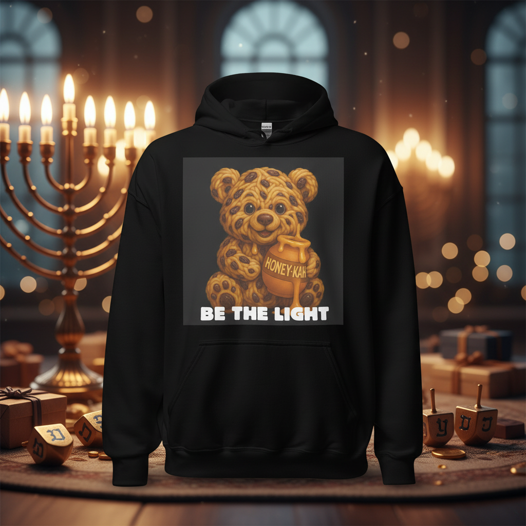 Be The Light | Hanukkah Honey Bear |Sweet Kugel With Raisins Sweets Edition | Unisex Hoodie Jouparty