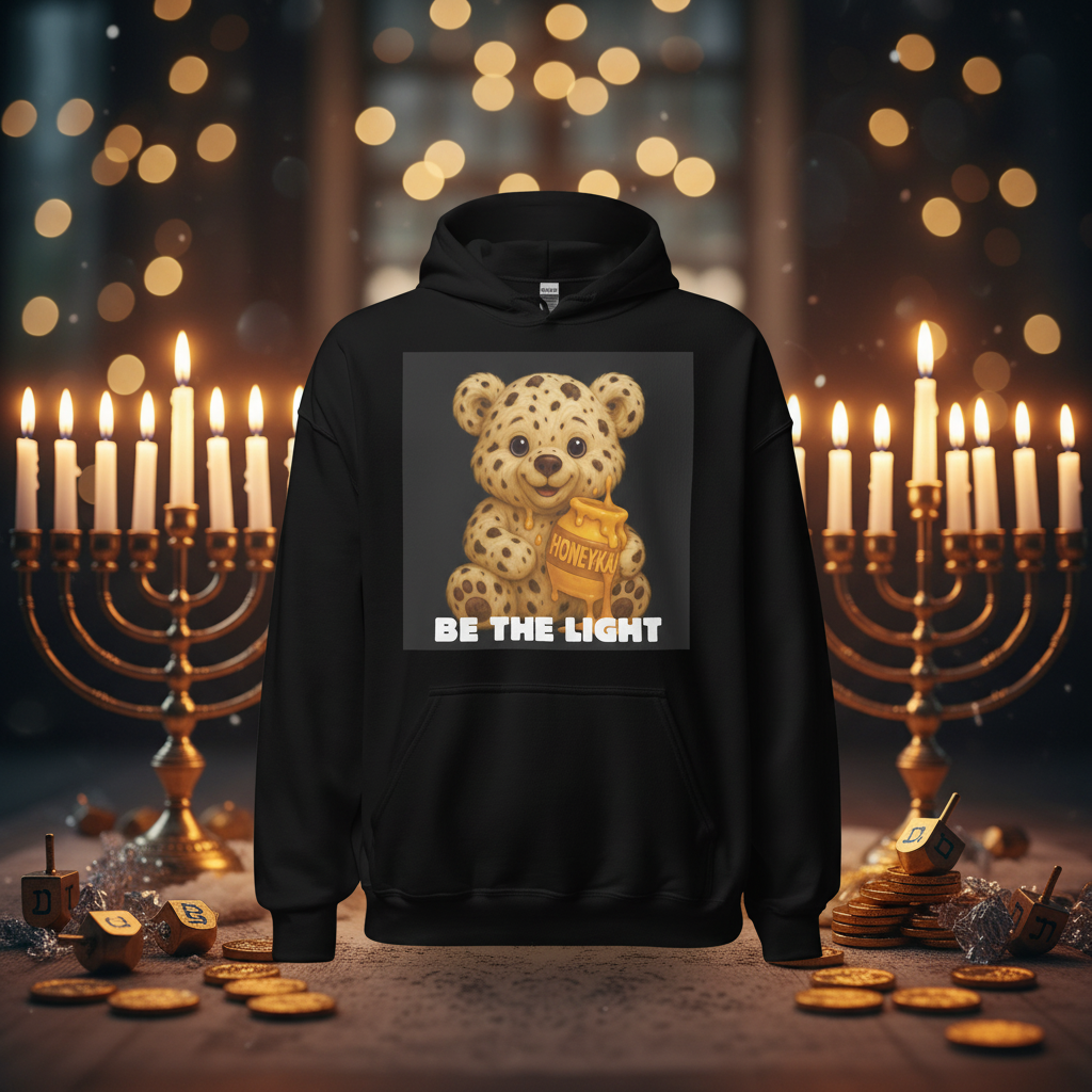 Be The Light | Hanukkah Honey Bear | Cookies Sweets Edition | Unisex Hoodie Jouparty