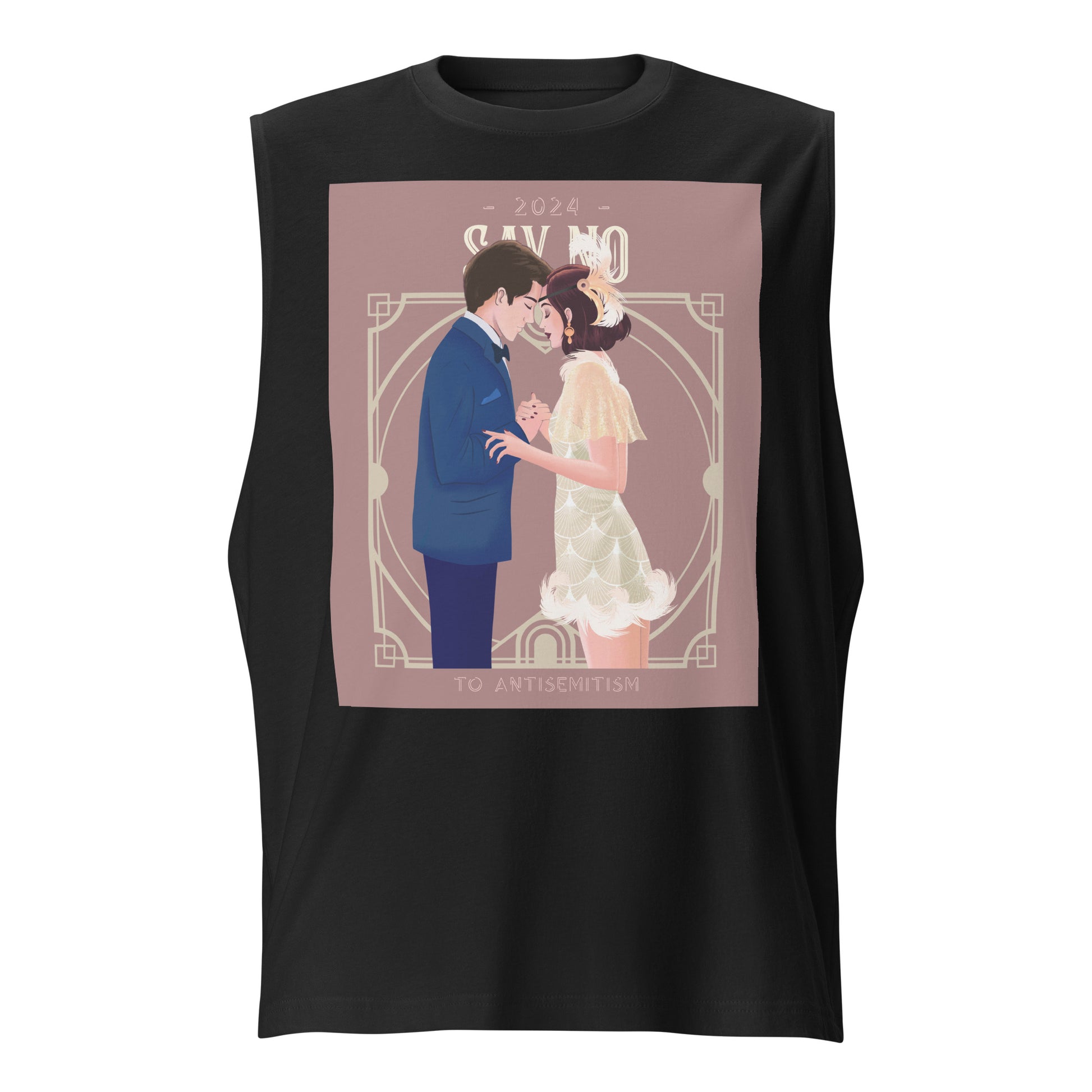 Art Deco Love Story | No Antisemitism | Unisex Muscle Tank Top