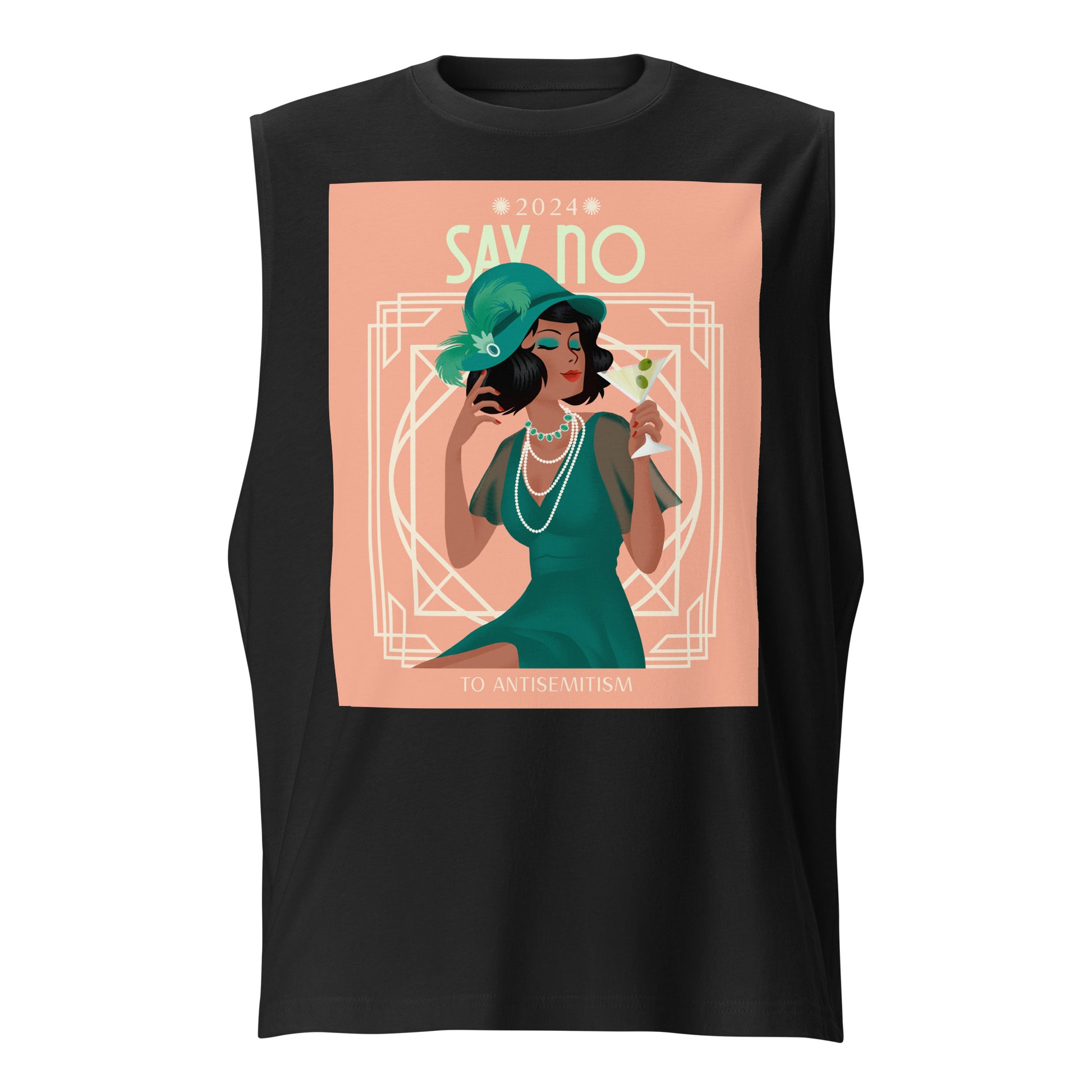 Art Deco Love Story | No Antisemitism | Unisex Muscle Tank Top