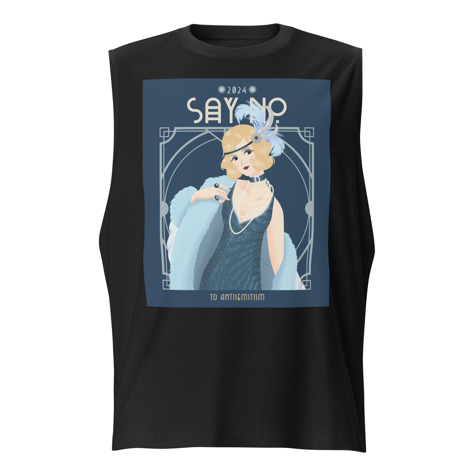 Art Deco Love Story | No Antisemitism | Unisex Muscle Tank Top