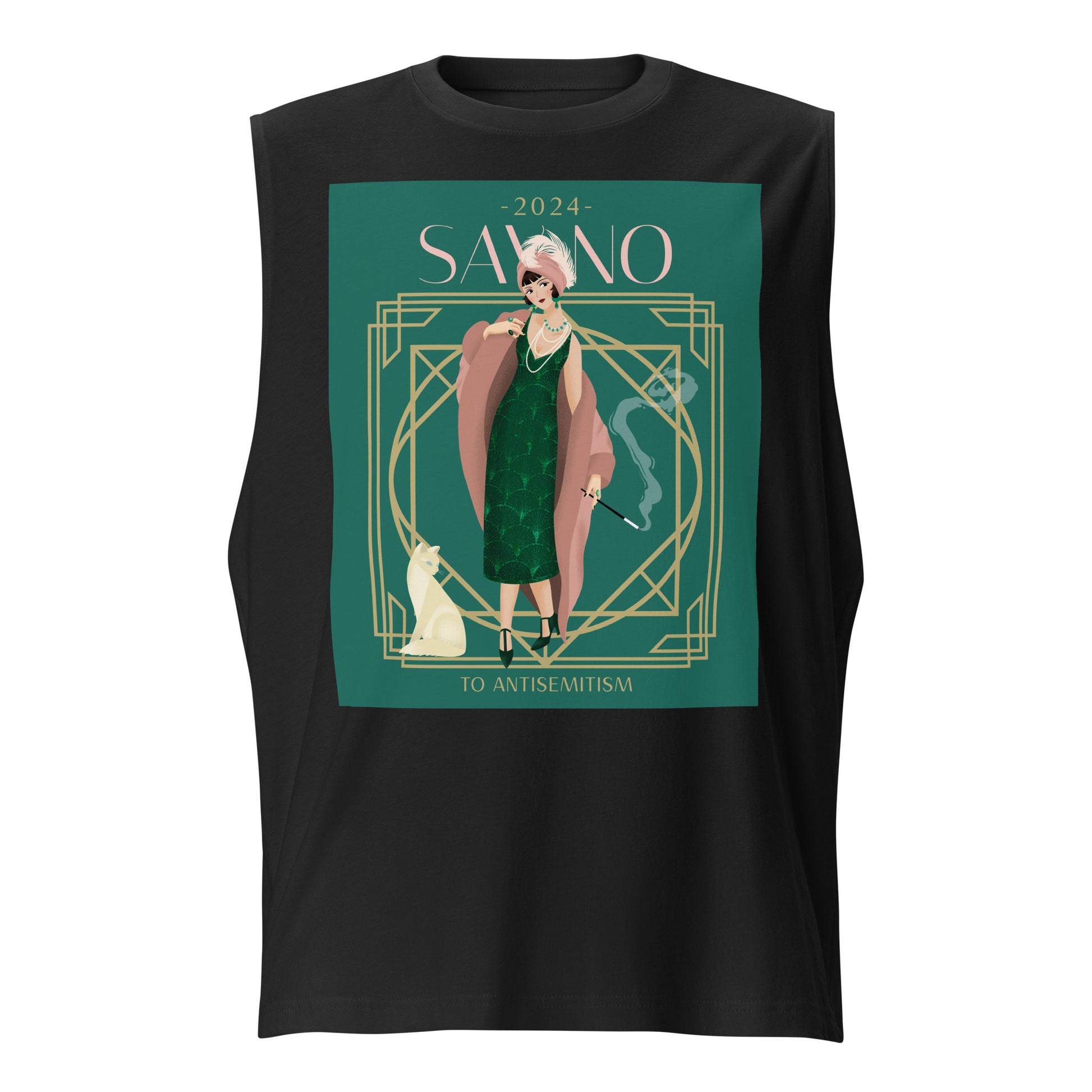 Art Deco Love Story | No Antisemitism | Unisex Muscle Tank Top Jouparty
