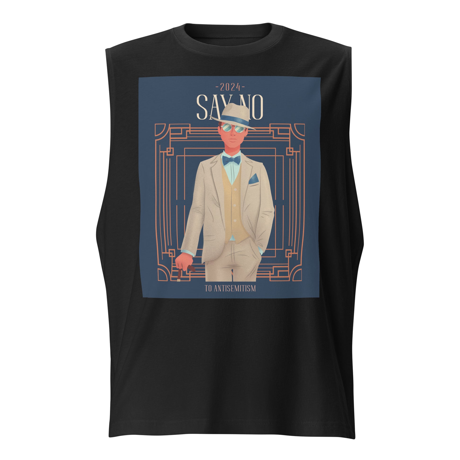 Art Deco Love Story | No Antisemitism | Unisex Muscle Tank Top