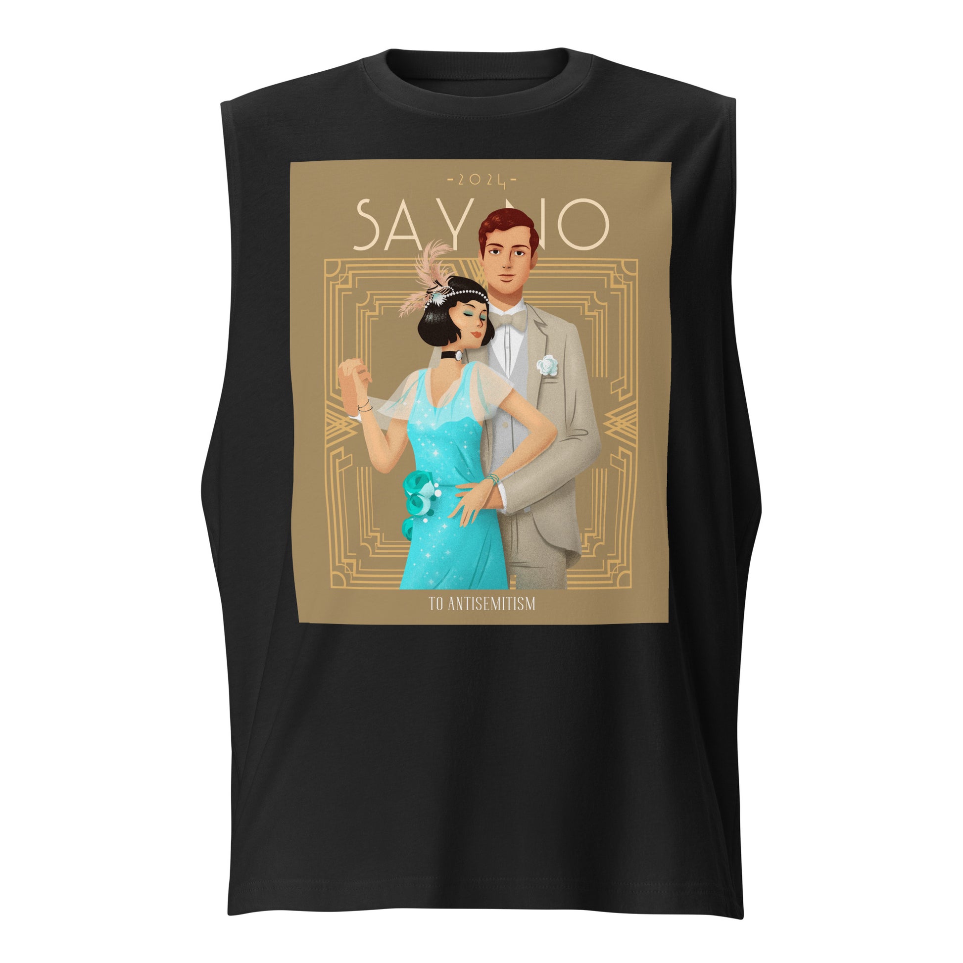 Art Deco Love Story | No Antisemitism | Unisex Muscle Tank Top Jouparty