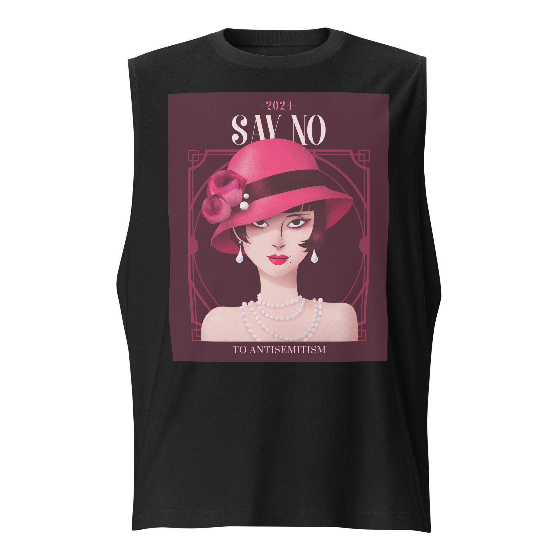 Art Deco Love Story | No Antisemitism | Unisex Muscle Tank Top