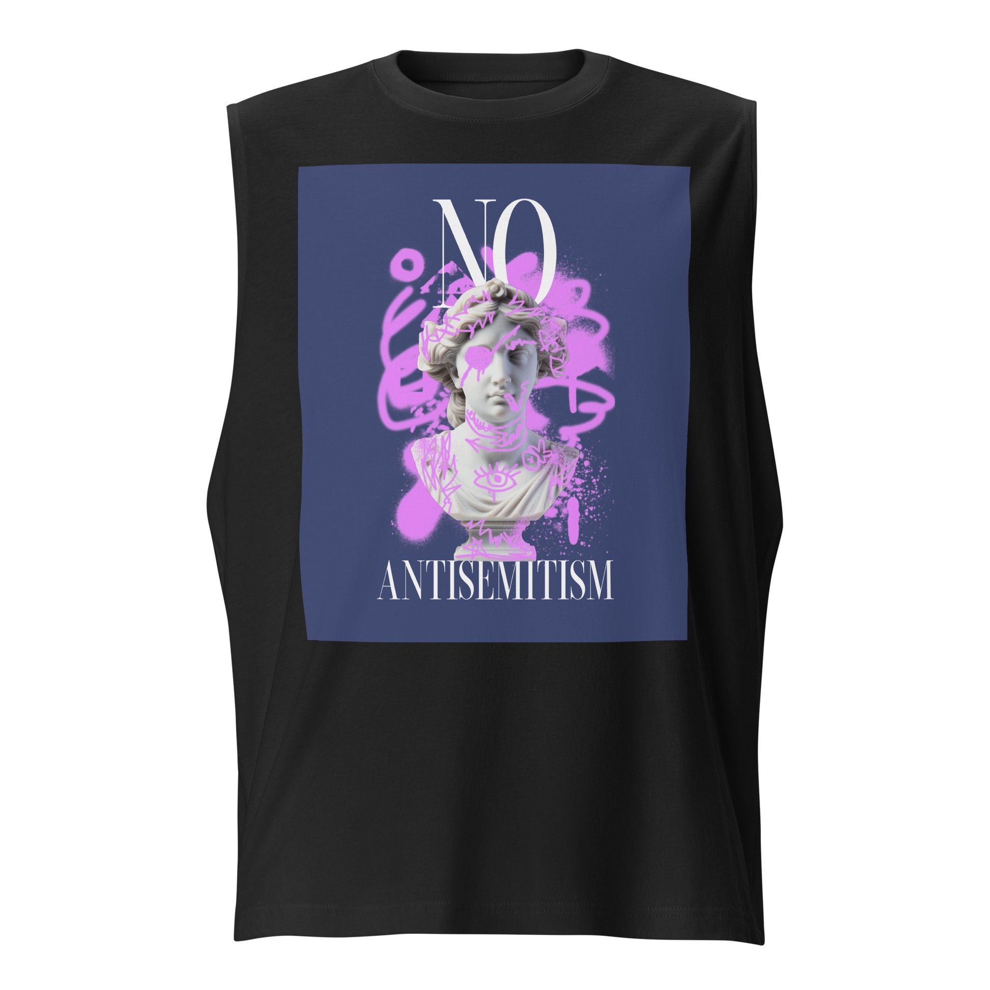 Graffiti Statue Anthem | No Antisemitism | Unisex Muscle Tank Top Jouparty