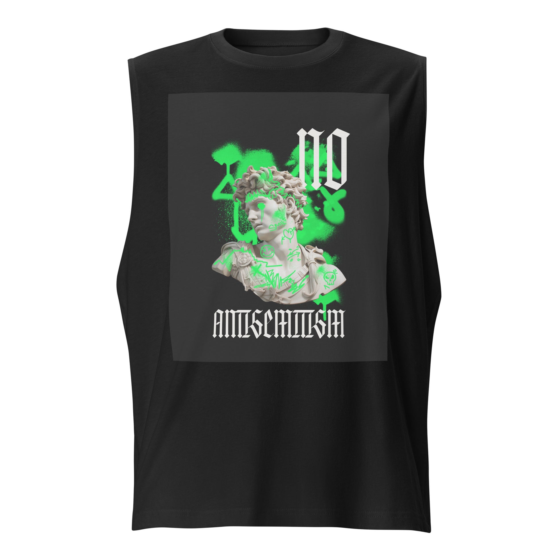 Graffiti Statue Anthem | No Antisemitism | Unisex Muscle Tank Top