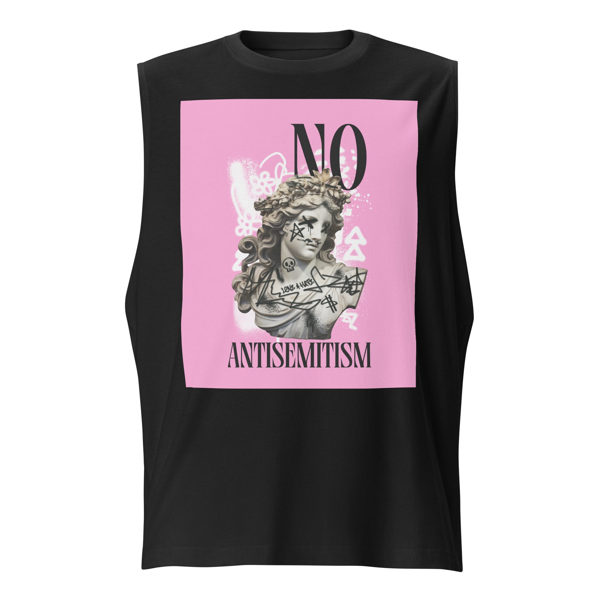Graffiti Statue Anthem | No Antisemitism | Unisex Muscle Tank Top Jouparty