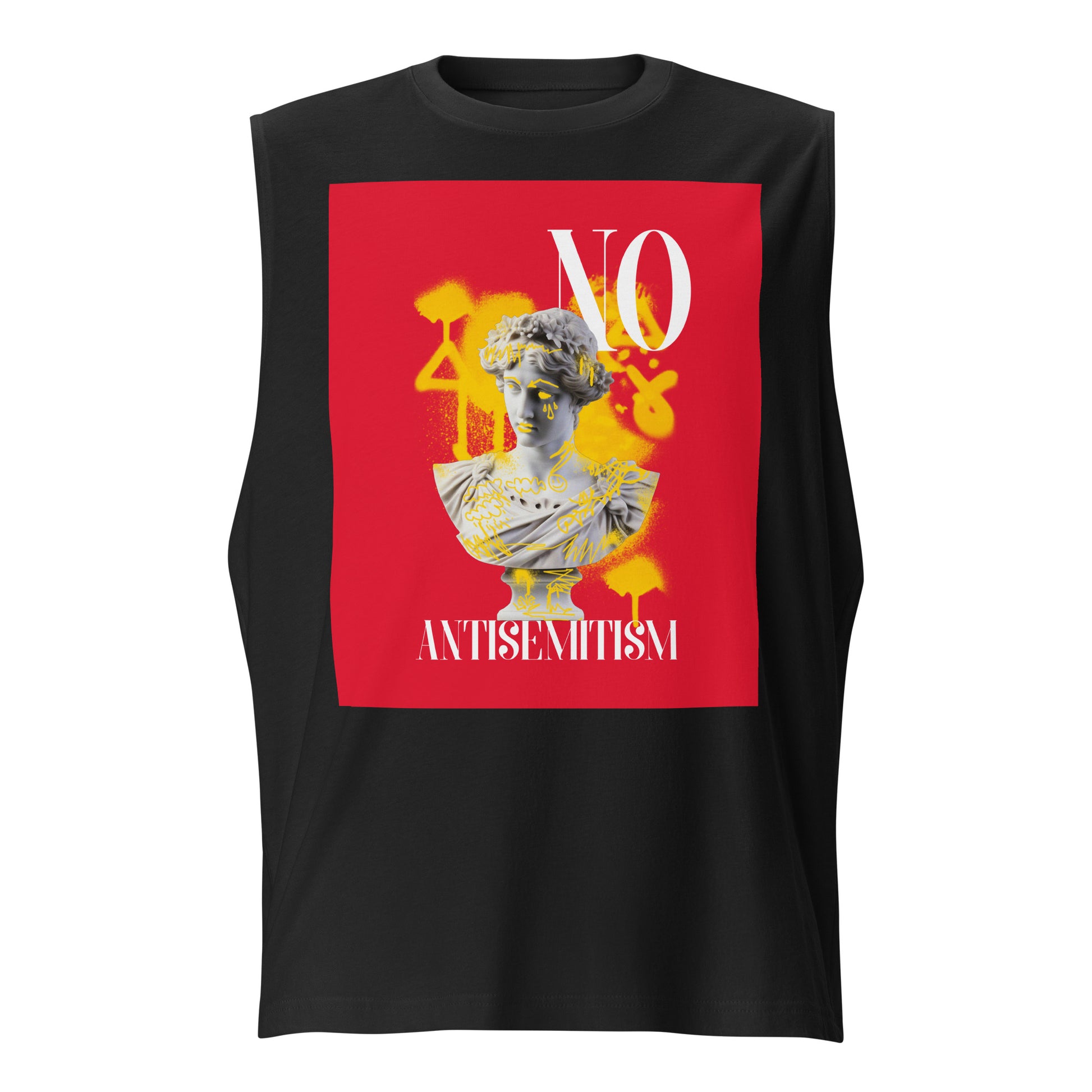 Graffiti Statue Anthem | No Antisemitism | Unisex Muscle Tank Top