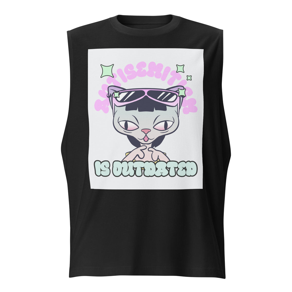Cool Cat | Antisemitism Is Outdated | Unisex Muscle Tank Top Jouparty