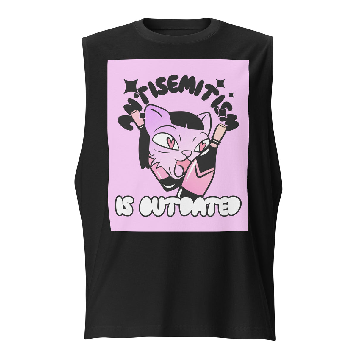 Cool Cat | Antisemitism Is Outdated | Unisex Muscle Tank Top Jouparty