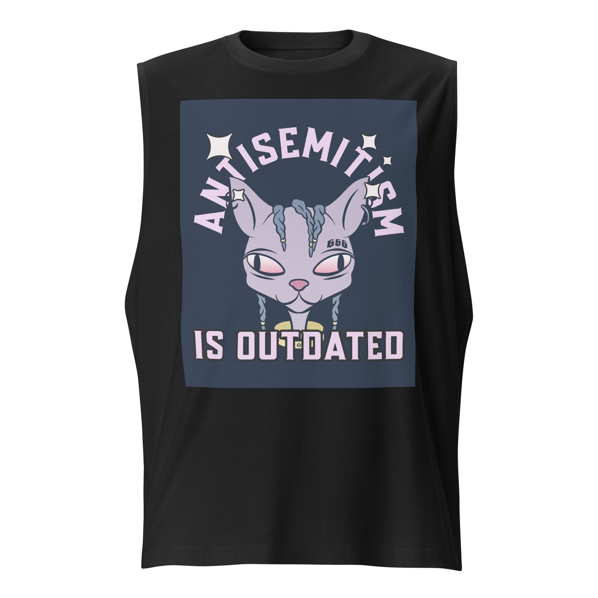 Cool Cat | Antisemitism Is Outdated | Unisex Muscle Tank Top Jouparty