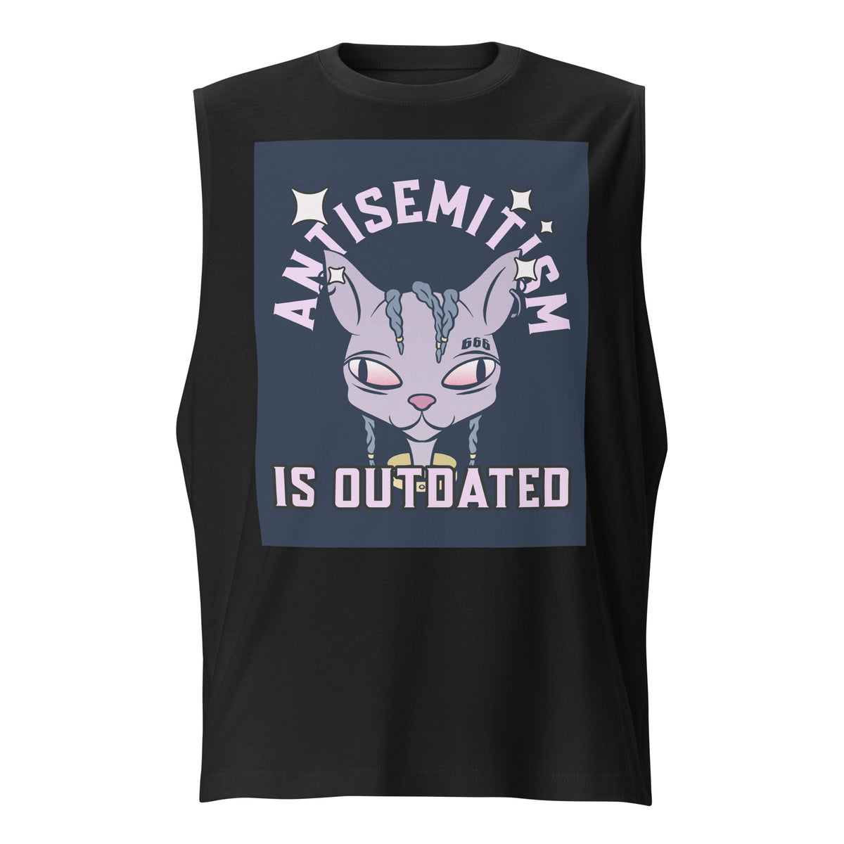 Cool Cat | Antisemitism Is Outdated | Unisex Muscle Tank Top Jouparty