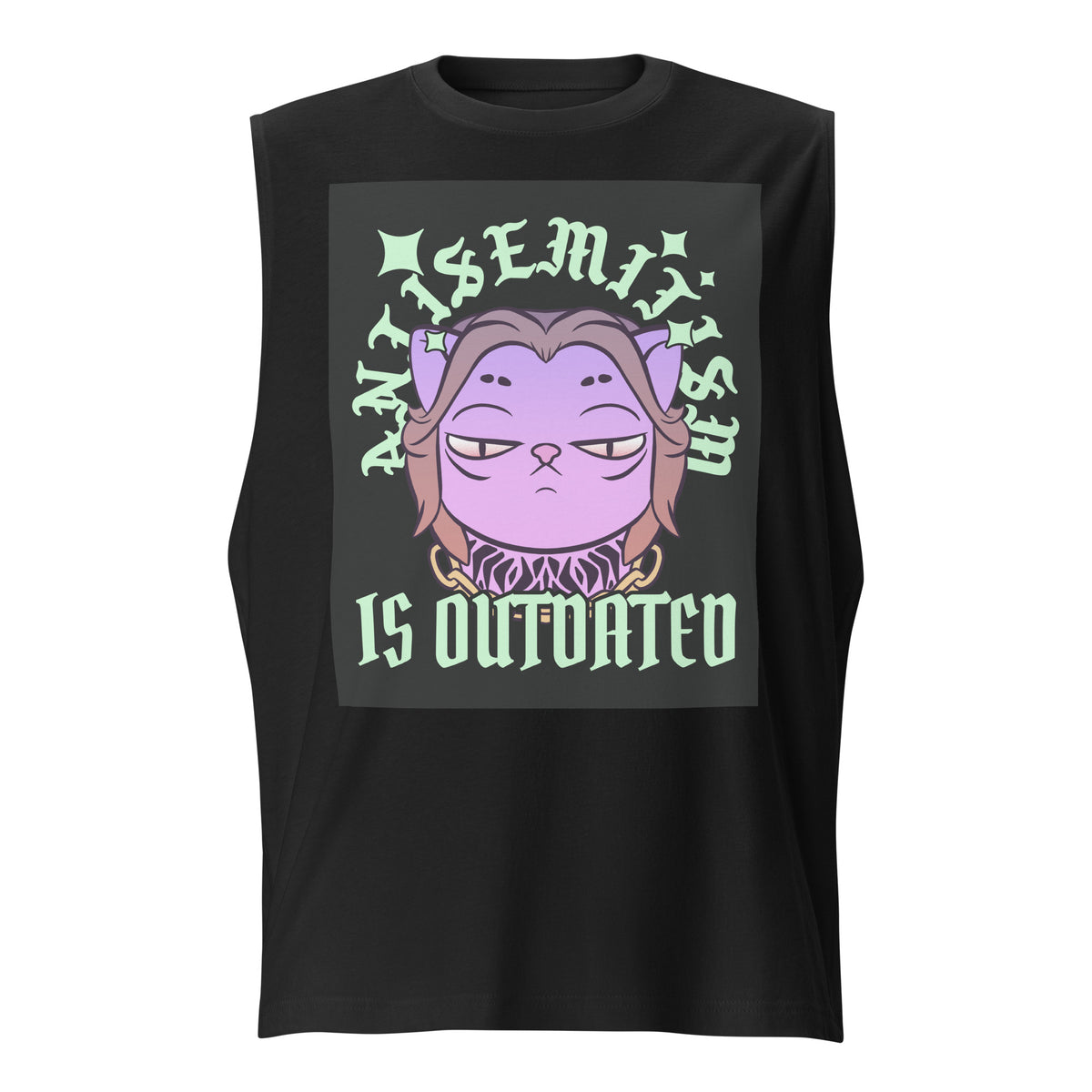 Cool Cat | Antisemitism Is Outdated | Unisex Muscle Tank Top Jouparty
