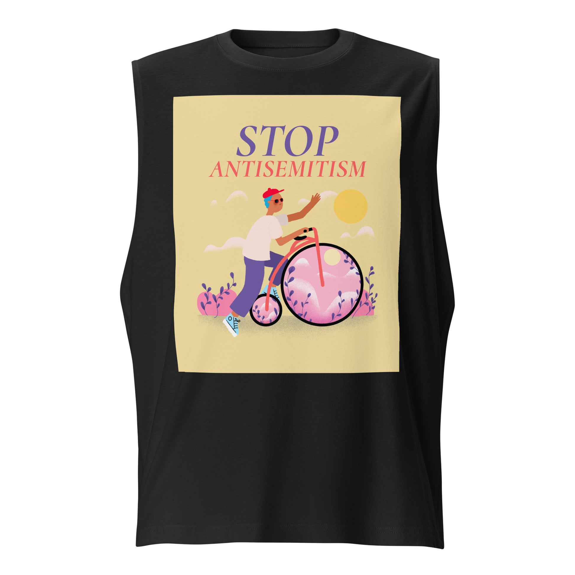 Bike Journey | Stop Antisemitism | Unisex Muscle Tank Top Jouparty