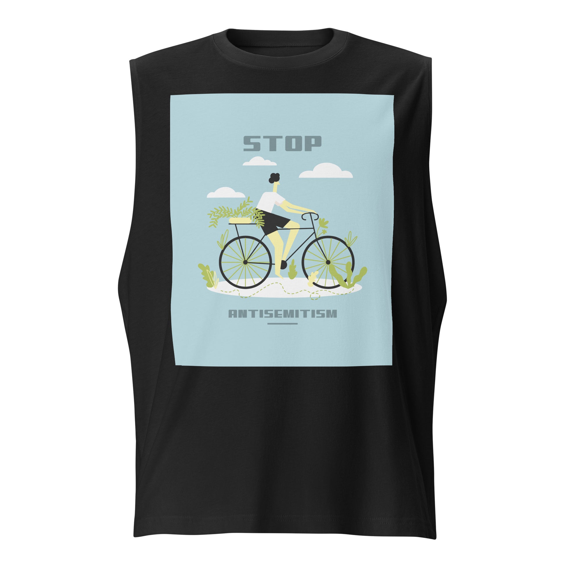Bike Journey | Stop Antisemitism | Unisex Muscle Tank Top