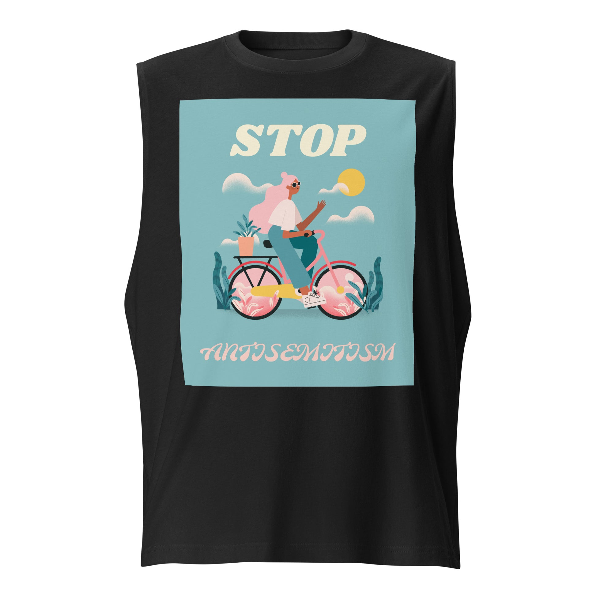 Bike Journey | Stop Antisemitism | Unisex Muscle Tank Top