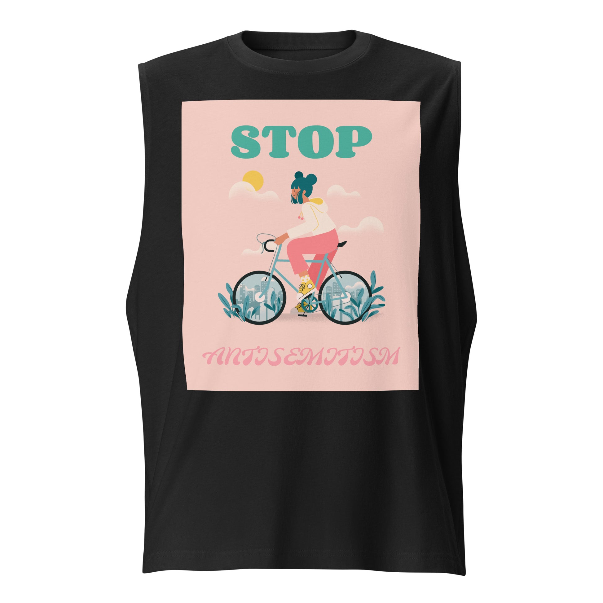 Bike Journey | Stop Antisemitism | Unisex Muscle Tank Top Jouparty