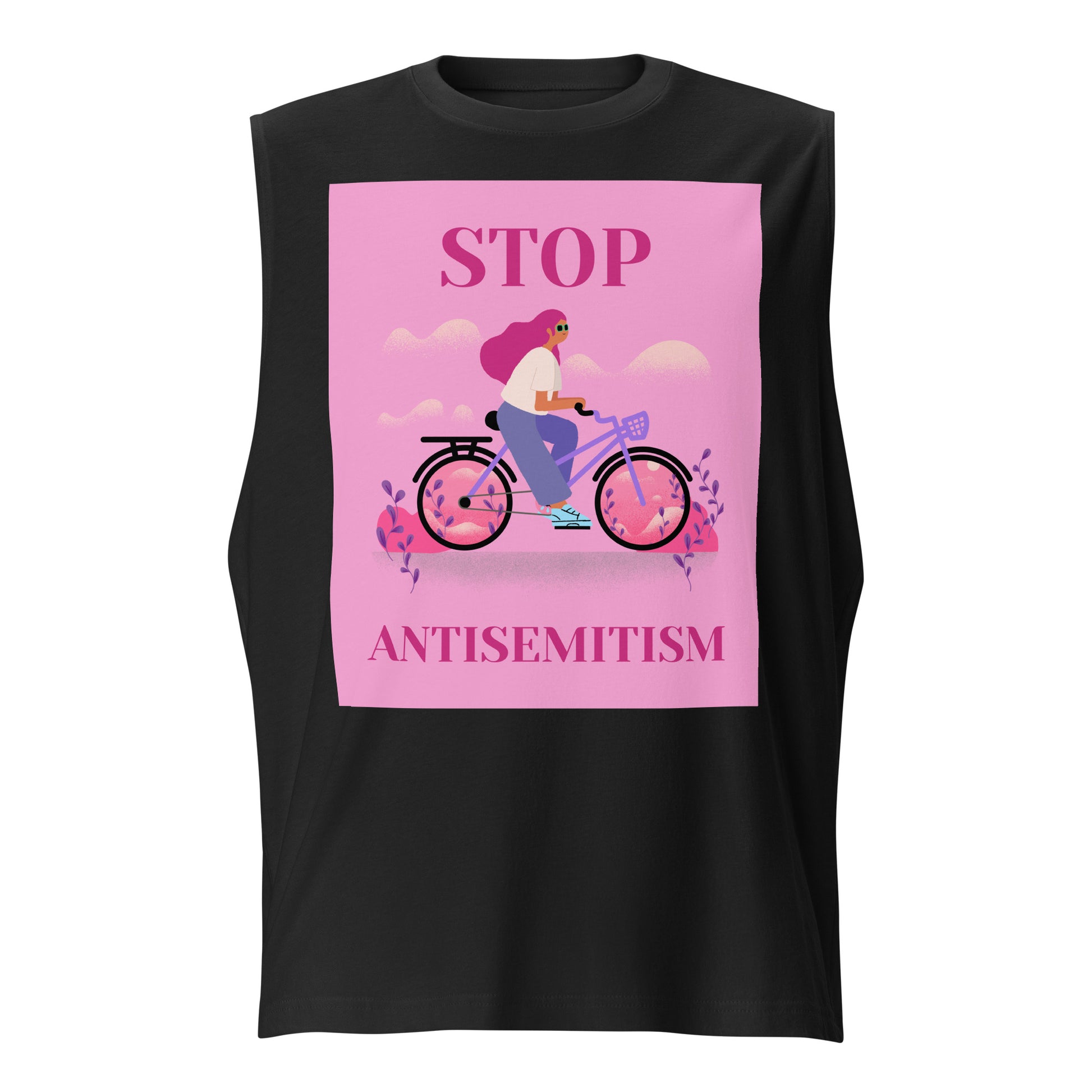 Bike Journey | Stop Antisemitism | Unisex Muscle Tank Top