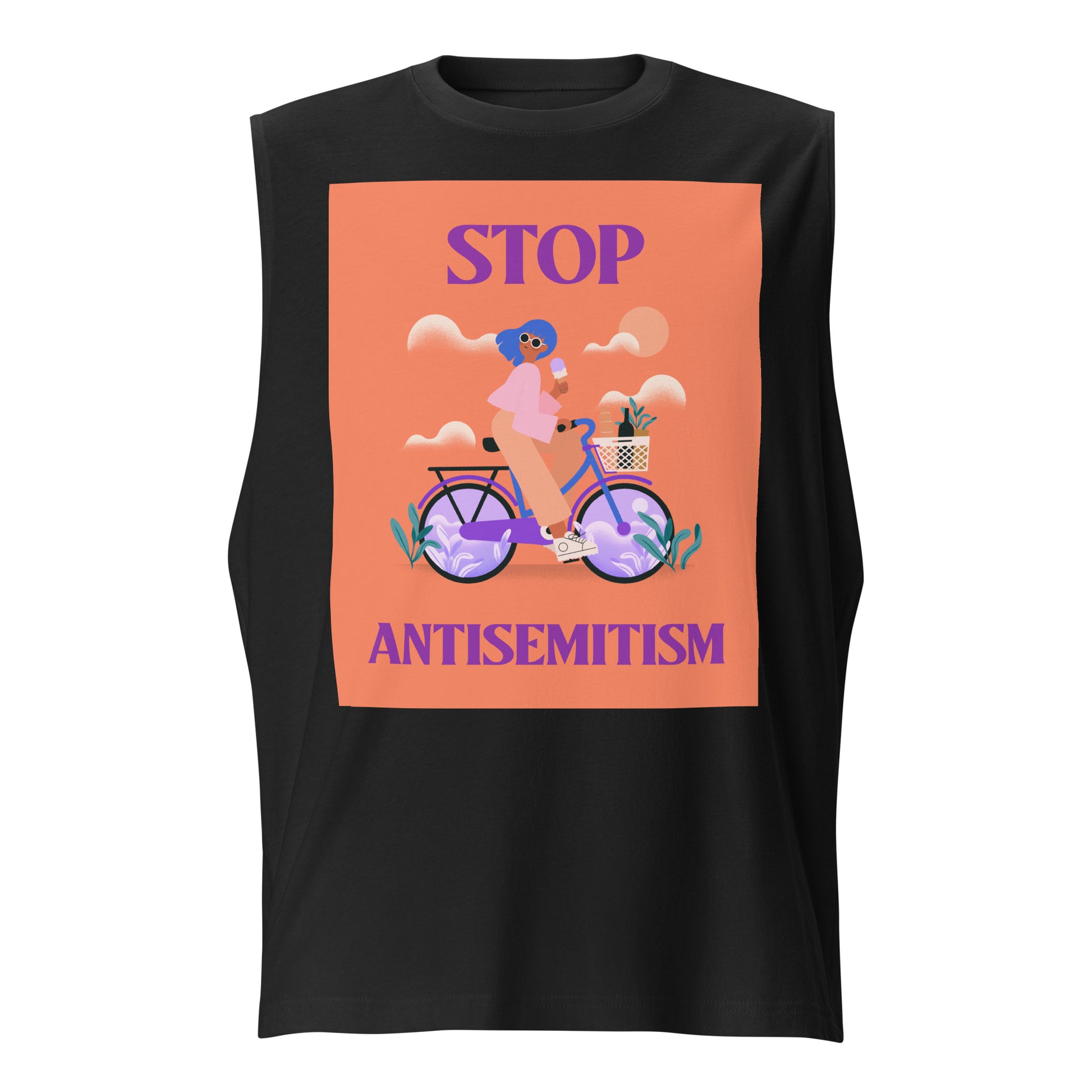 Bike Journey | Stop Antisemitism | Unisex Muscle Tank Top