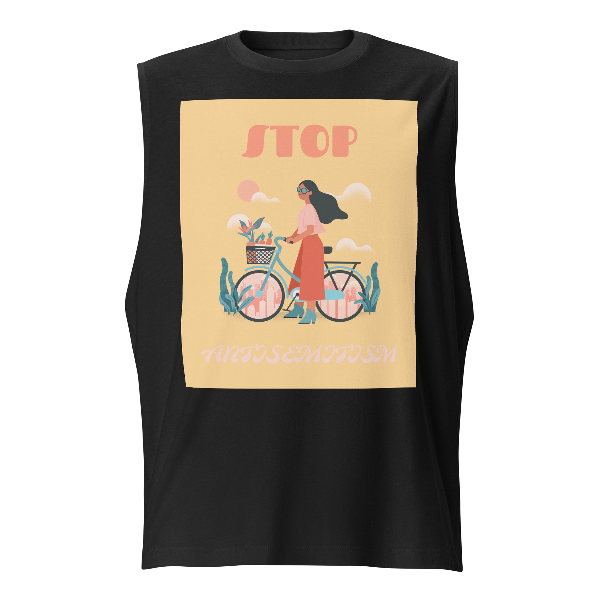 Bike Journey | Stop Antisemitism | Unisex Muscle Tank Top Jouparty