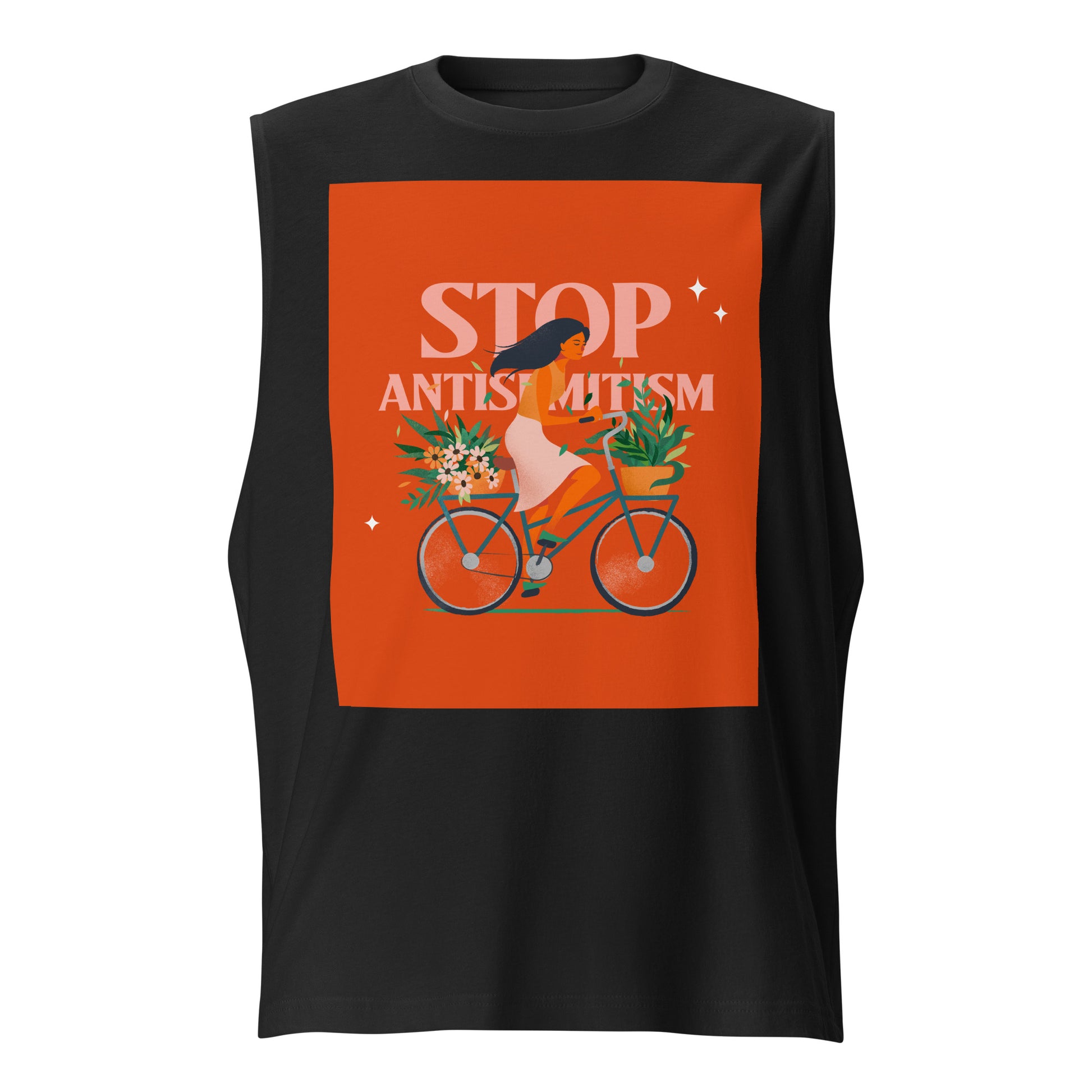 Bike Journey | Stop Antisemitism | Unisex Muscle Tank Top