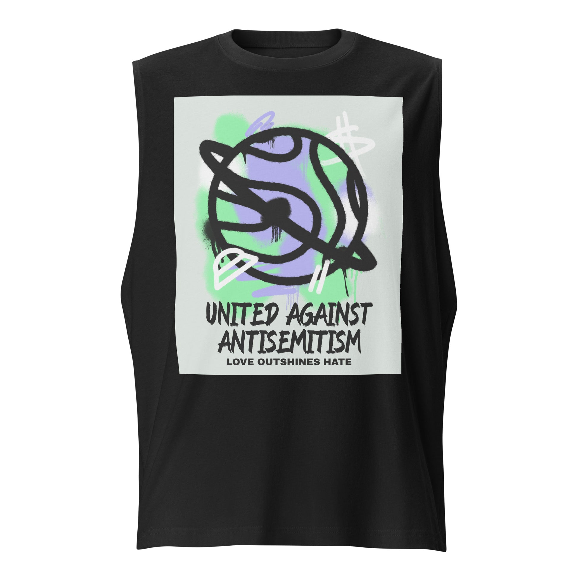 United Graffiti Doodle | Antisemitism | Unisex Muscle Tank Top Jouparty