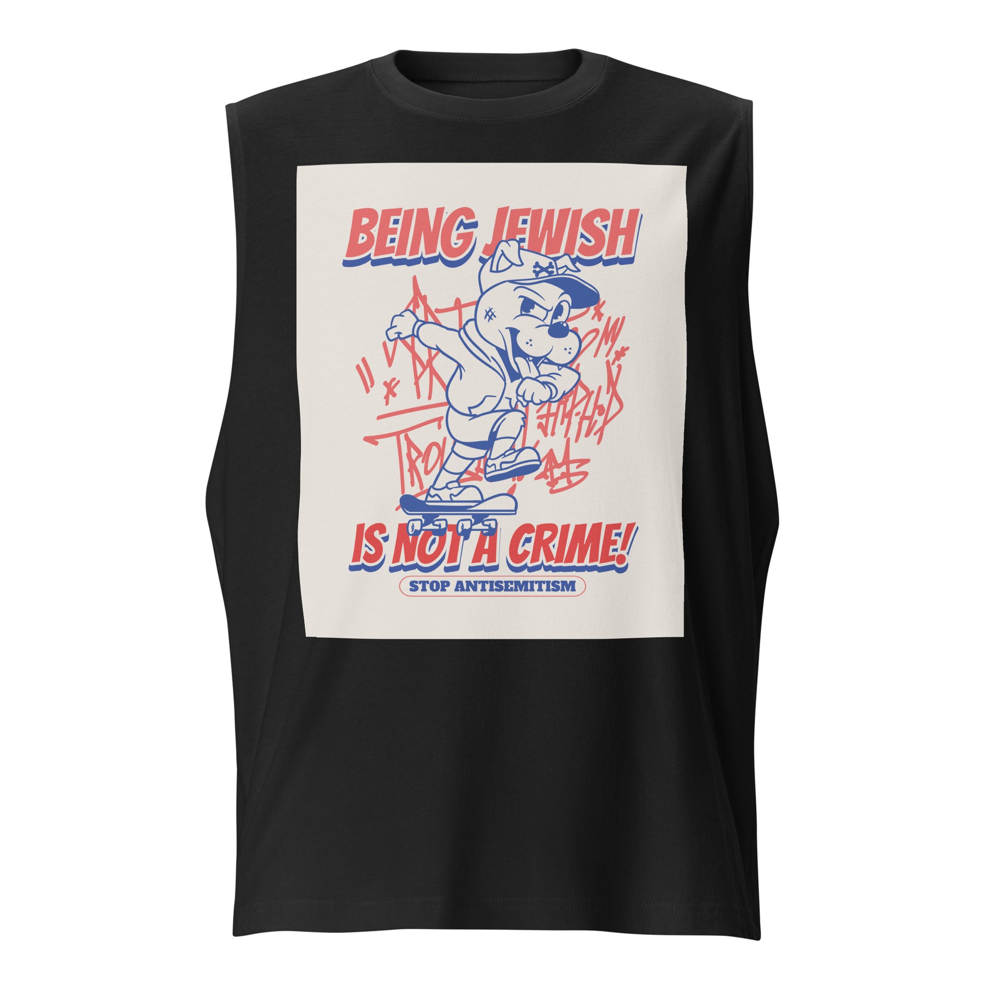 Streetart Graffiti Cartoon | Antisemitism | Unisex Muscle Tank Top Jouparty