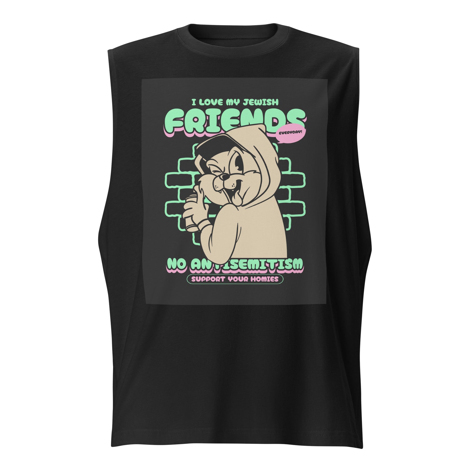 Streetart Graffiti Cartoon | Antisemitism | Unisex Muscle Tank Top Jouparty