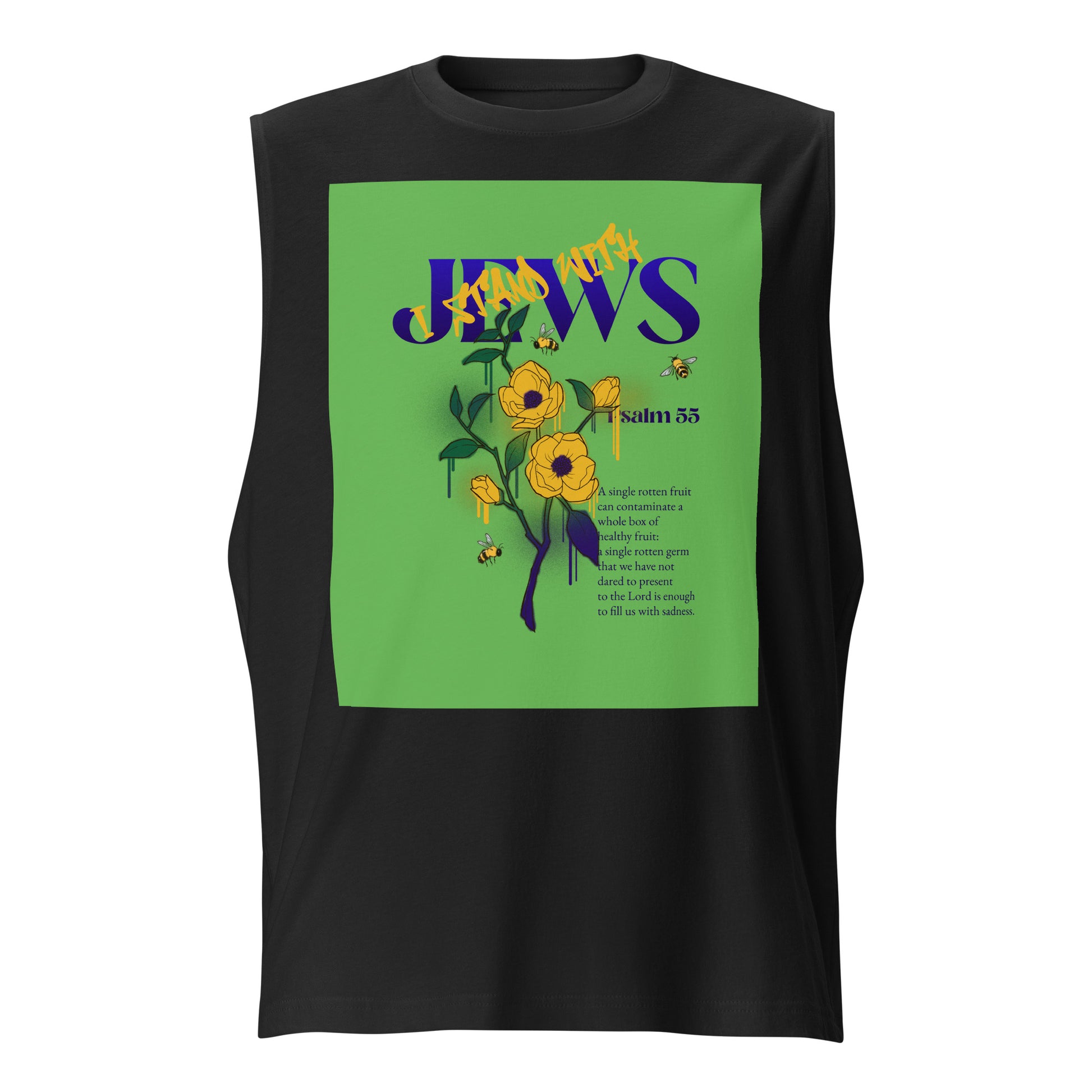 I Stand With Jews | Flower Christian Bible Verse | Unisex Muscle Tank Top
