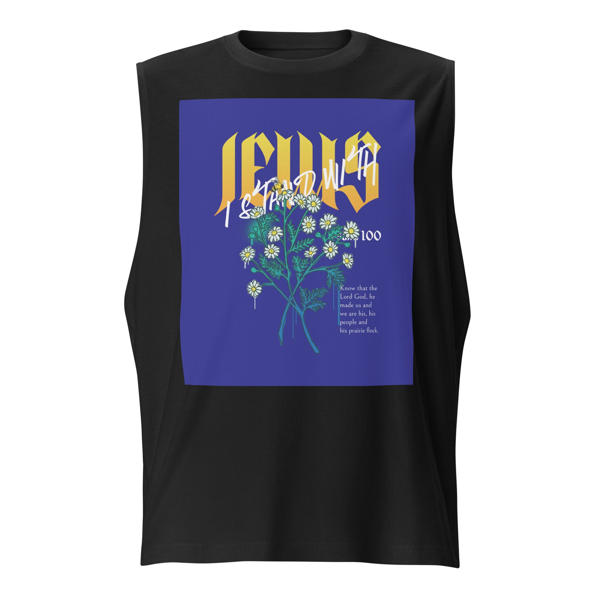 I Stand With Jews | Flower Christian Bible Verse | Unisex Muscle Tank Top Jouparty