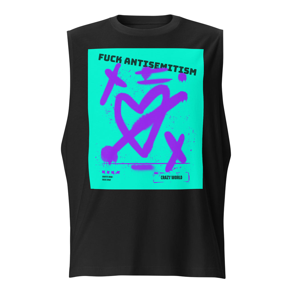 Fuck Antisemitism Graffiti | Unisex  Muscle Tank Top Jouparty