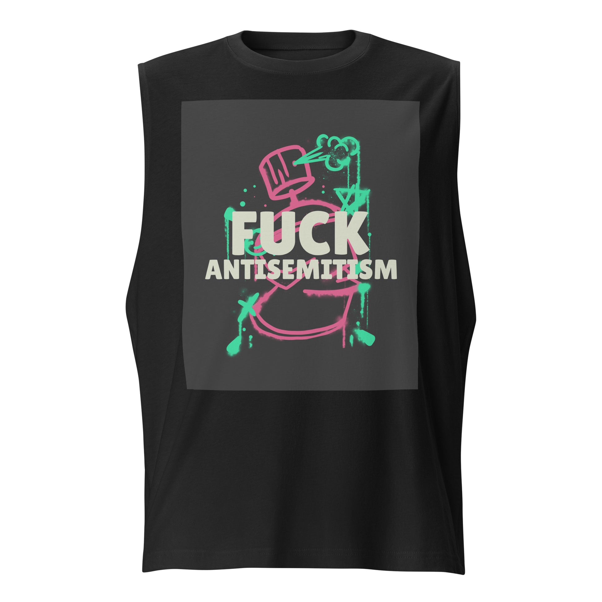 Fuck Antisemitism Graffiti | Unisex  Muscle Tank Top Jouparty