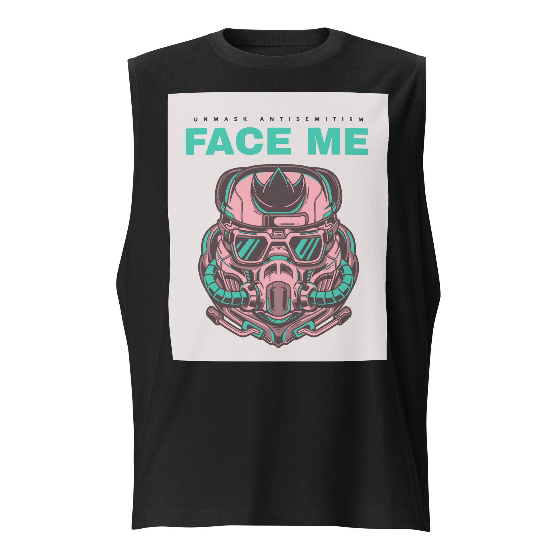 Face Me | Unmask Antisemitism | Unisex Muscle Tank Top Jouparty
