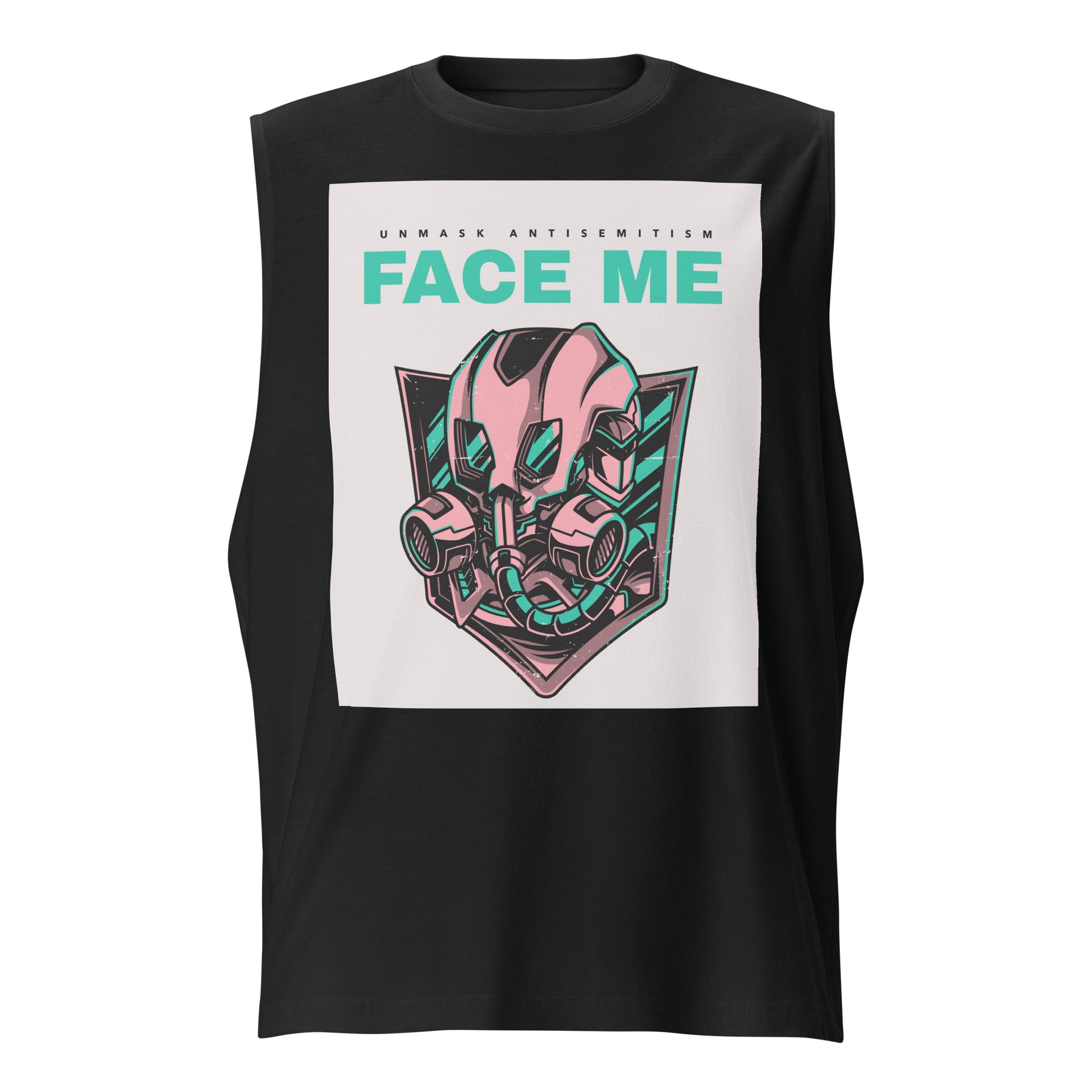 Face Me | Unmask Antisemitism | Unisex Muscle Tank Top Jouparty