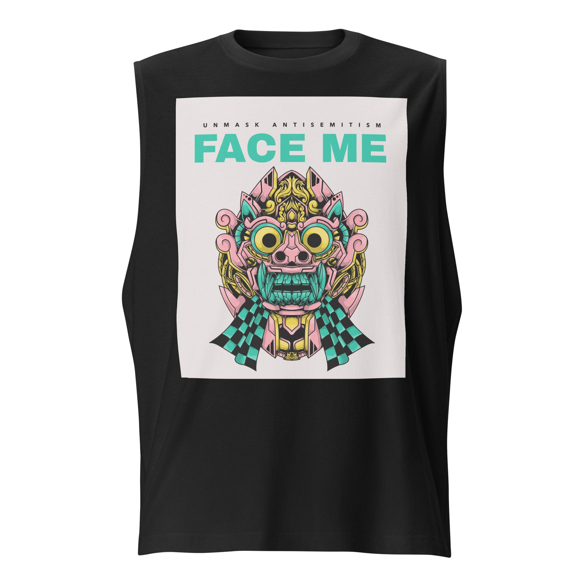 Face Me | Unmask Antisemitism | Unisex Muscle Tank Top Jouparty