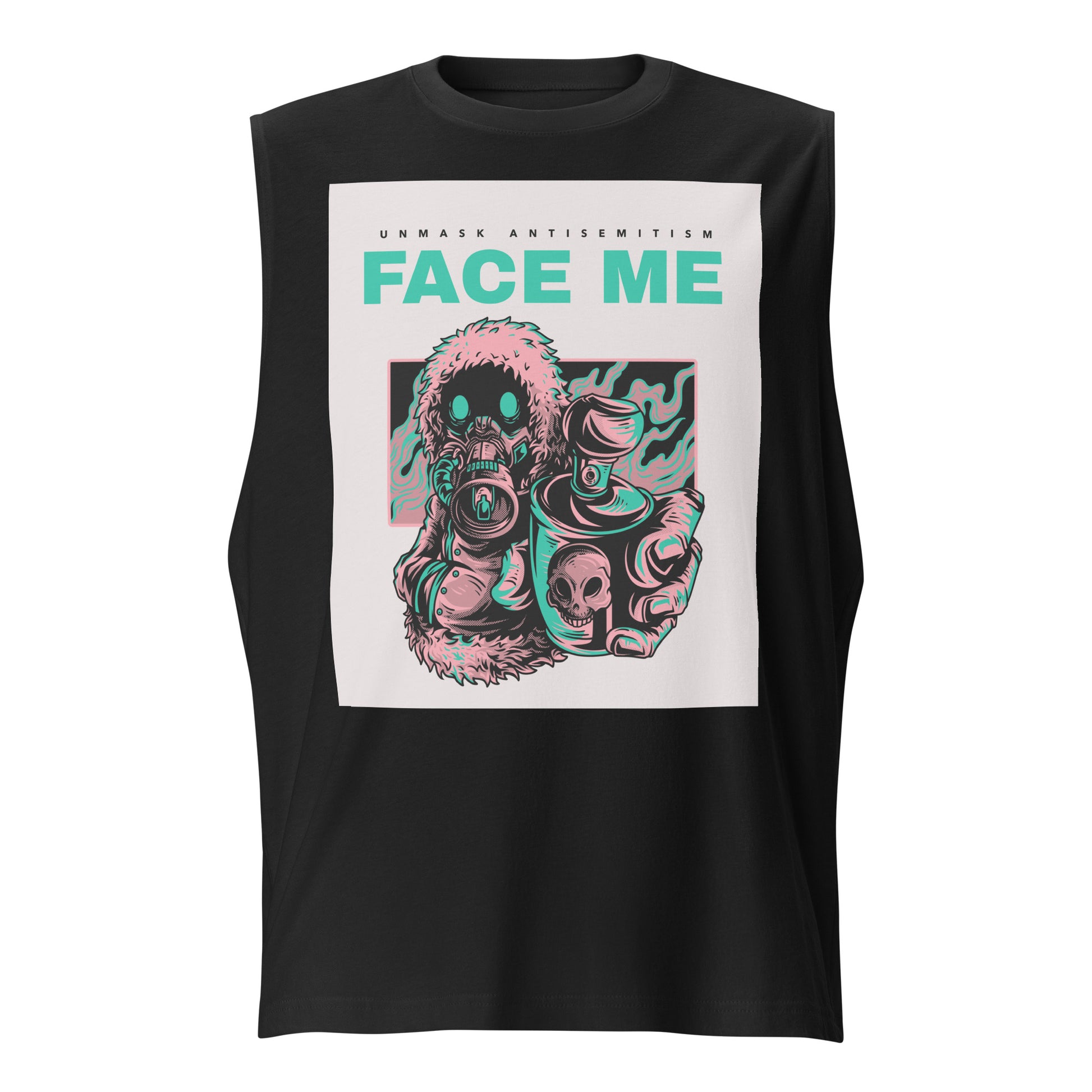 Face Me | Unmask Antisemitism | Unisex Muscle Tank Top Jouparty