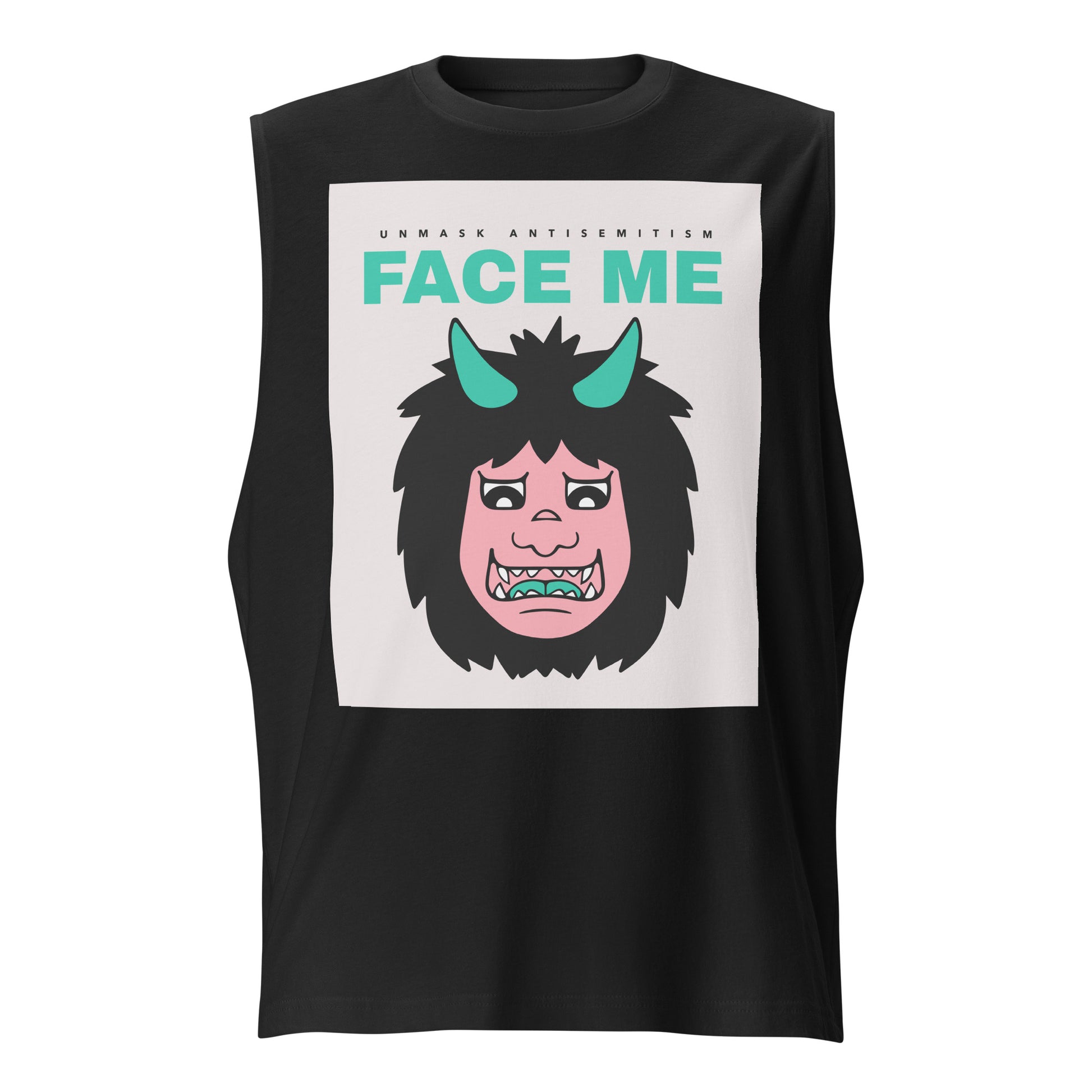 Face Me | Unmask Antisemitism | Unisex Muscle Tank Top Jouparty